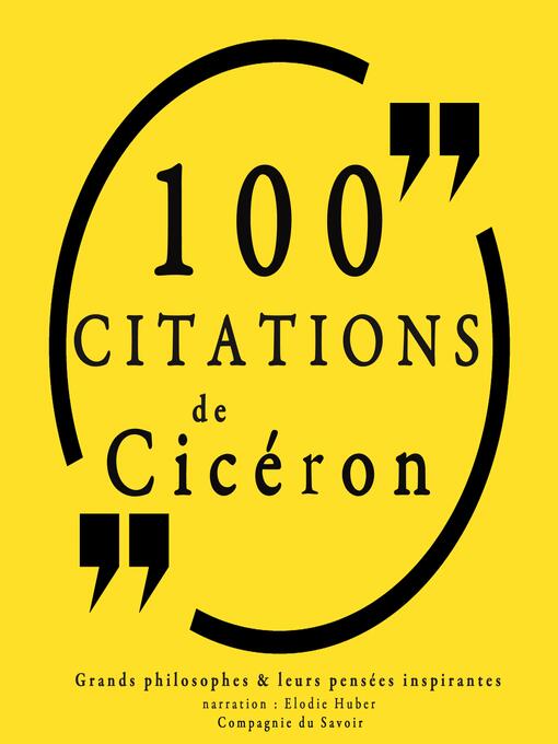 Cover image for 100 citations de Cicéron